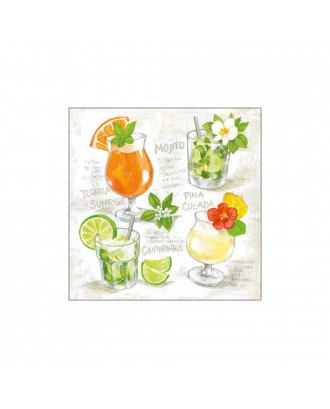 Servetele de masa, 20 buc, 25x25 cm, Four Cocktails - AMBIENTE